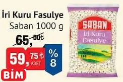 SABAN İRİ KURU FASULYE 1000 G